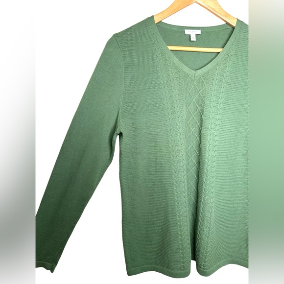 🩷Talbots women Fall Forest green sweater Goblincore size Medium - Picture 2 of 7